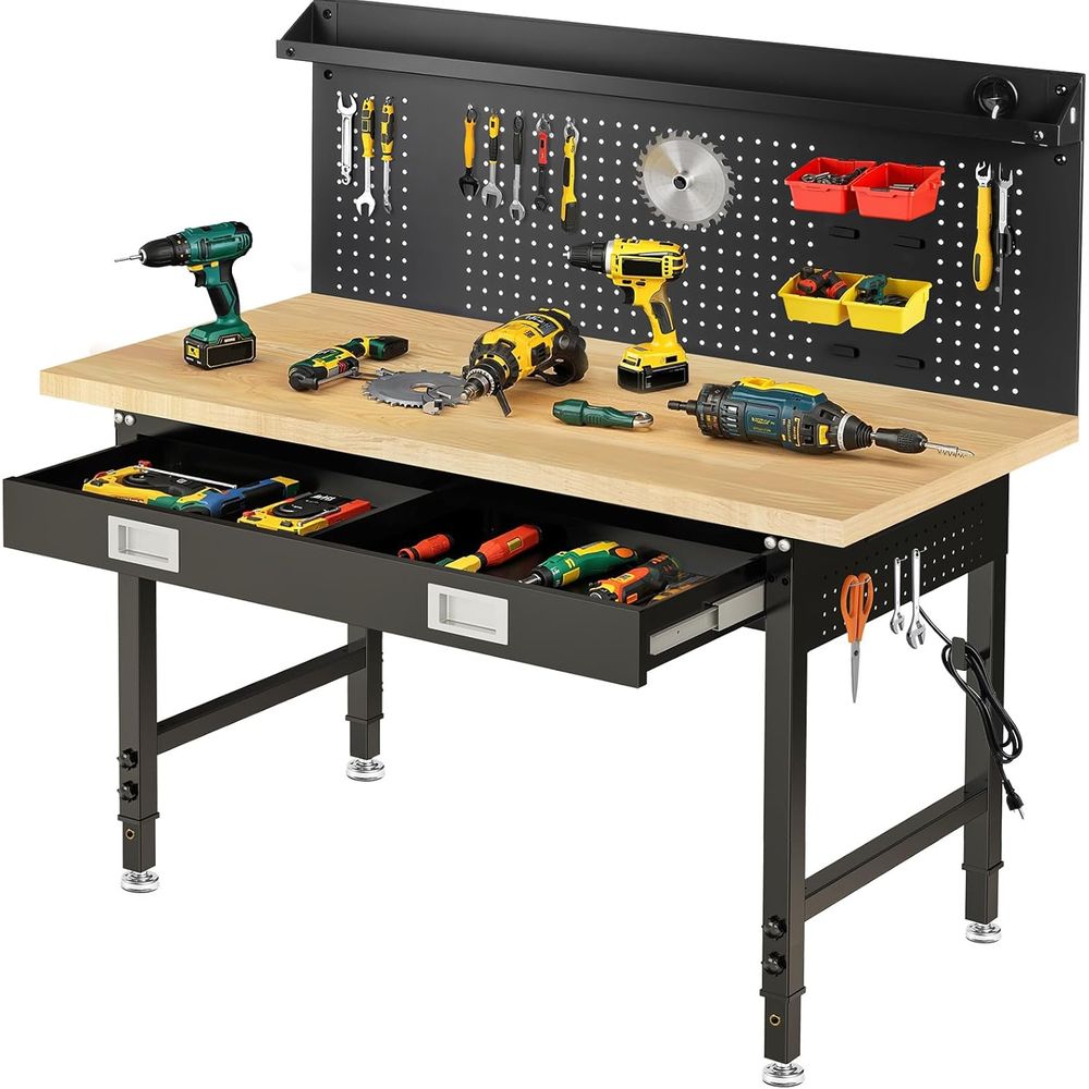 60 Adjustable Workbench with D - огляд і ціна Woodworking Garage
