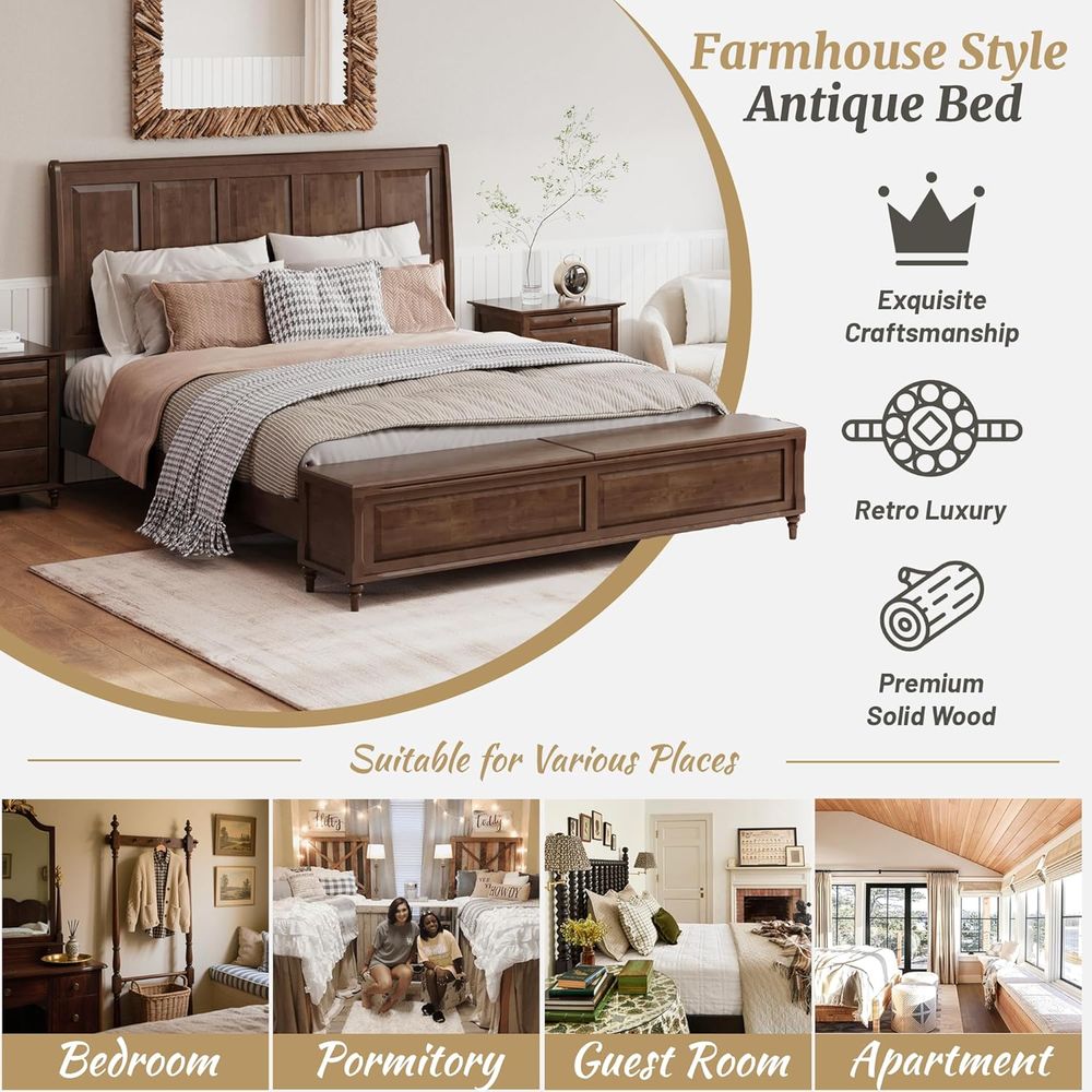 Tall King Size Bed e, armhouse - огляд і ціна Woodworking Box
