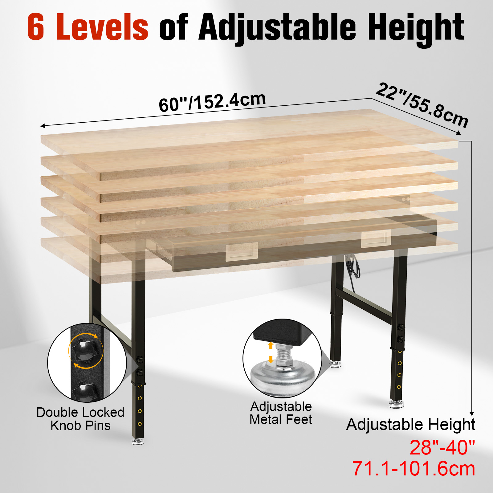 MUWOOD 60x22“ Workbench with D - огляд і ціна Woodworking Garage