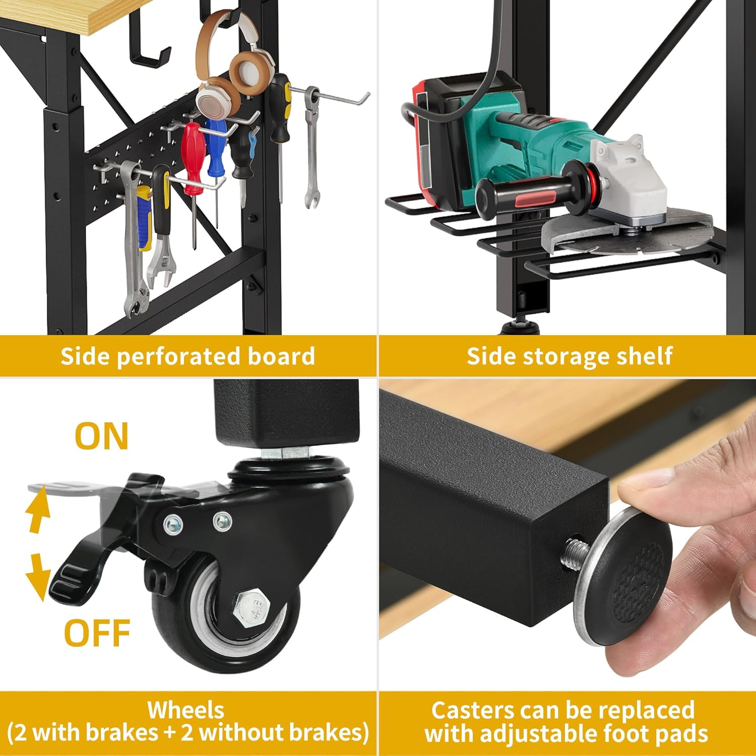 Work Bench With Wheels Pegboar - огляд і ціна Woodworking Garage