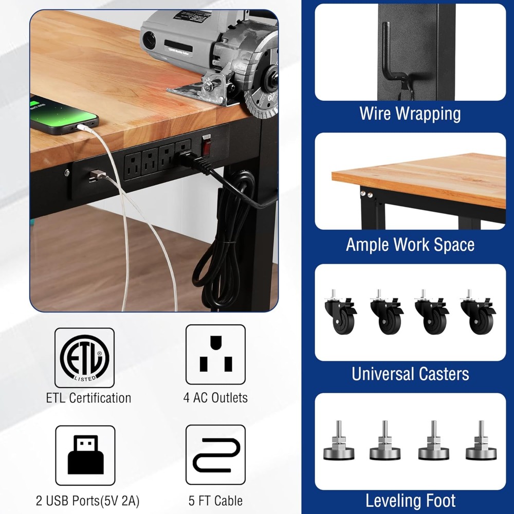 Garage Workbench, 48X22 Adjust - огляд і ціна Woodworking Garage