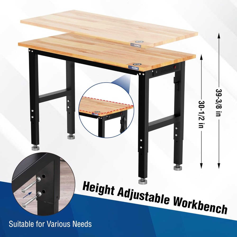 Garage Workbench, 48X22 Adjust - огляд і ціна Woodworking Garage
