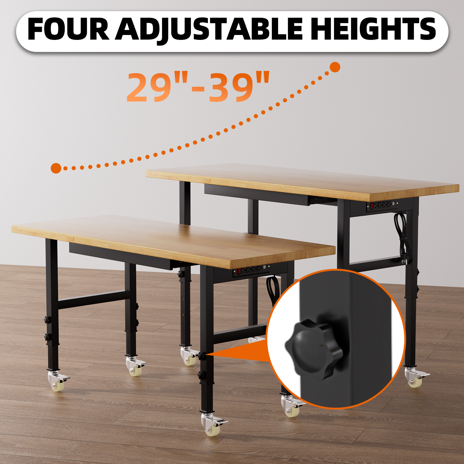 Adjustable Height Workbench He - огляд і ціна Woodworking Garage