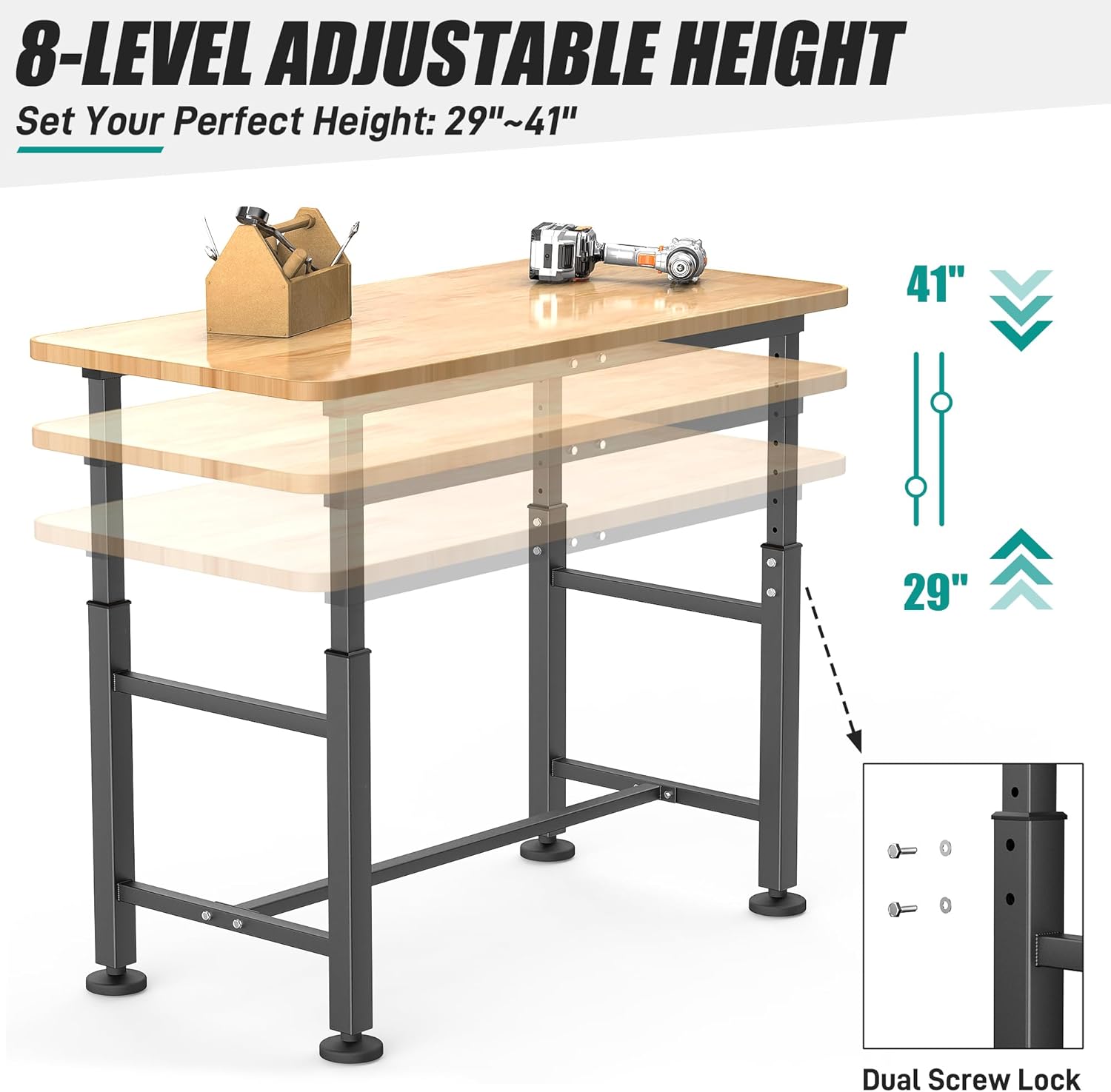 Adjustable Height Work Table G - огляд і ціна Woodworking Garage
