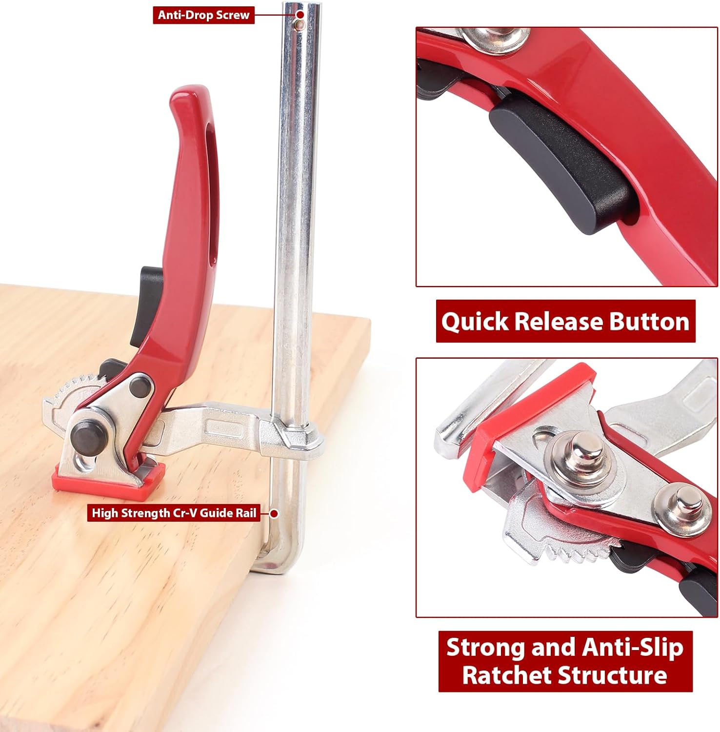 Heavy Duty Ratchet F Clamp Qui - огляд і ціна Woodworking Quick Clamps
